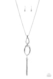 Elegantly Entrancing - White Necklace - Paparazzi Accessories Necklace Bedazzle Me Pretty Mobile Fashion Boutique