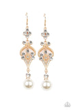 Elegantly Extravagant - Gold Earrings - Paparazzi Accessories Earrings FS-Bedazzle Me Pretty Mobile Fashion Boutique