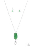 Elemental Elegance - Green Lanyard - Paparazzi Accessories Lanyard Bedazzle Me Pretty Mobile Fashion Boutique