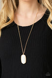 Elemental Elegance - White Necklace - Paparazzi Accessories Necklace Bedazzle Me Pretty Mobile Fashion Boutique