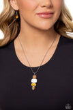 Elemental Energy - Yellow Necklace - Paparazzi Accessories Necklace Bedazzle Me Pretty Mobile Fashion Boutique