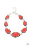Elemental Exploration - Red Bracelet - Paparazzi Accessories Bracelet Bedazzle Me Pretty Mobile Fashion Boutique