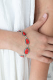 Elemental Exploration - Red Bracelet - Paparazzi Accessories Bracelet Bedazzle Me Pretty Mobile Fashion Boutique