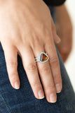 Elevated Engagement - Brown Ring - Paparazzi Accessories Ring Bedazzle Me Pretty Mobile Fashion Boutique