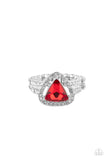 Elevated Engagement - Red Ring - Paparazzi Accessories Ring Bedazzle Me Pretty Mobile Fashion Boutique