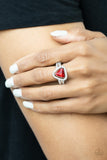 Elevated Engagement - Red Ring - Paparazzi Accessories Ring Bedazzle Me Pretty Mobile Fashion Boutique
