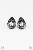 Elite Edge - Black Clip-On Earrings - Paparazzi Accessories Clip-On Bedazzle Me Pretty Mobile Fashion Boutique