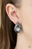 Elite Edge - Black Clip-On Earrings - Paparazzi Accessories Clip-On Bedazzle Me Pretty Mobile Fashion Boutique