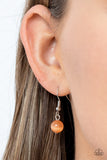 Elliptical Enchantment - Orange Necklace - Paparazzi Accessories Necklace Bedazzle Me Pretty Mobile Fashion Boutique
