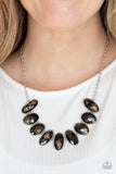 Elliptical Episode - Black Necklace - Paparazzi Accessories Necklace Bedazzle Me Pretty Mobile Fashion Boutique