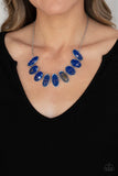 Elliptical Episode - Blue Necklace - Paparazzi Accessories Necklace Bedazzle Me Pretty Mobile Fashion Boutique