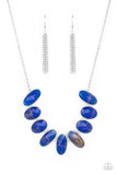 Elliptical Episode - Blue Necklace - Paparazzi Accessories Necklace Bedazzle Me Pretty Mobile Fashion Boutique