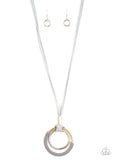 Elliptical Essence - Silver Necklace - Paparazzi Accessories Necklace Bedazzle Me Pretty Mobile Fashion Boutique