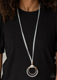 Elliptical Essence - Silver Necklace - Paparazzi Accessories Necklace Bedazzle Me Pretty Mobile Fashion Boutique
