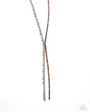 Elongated Eloquence - Brown Necklace - Paparazzi Accessories Necklace Bedazzle Me Pretty Mobile Fashion Boutique