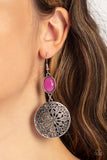 Eloquently Eden - Pink Earrings - Paparazzi Accessories Earrings Bedazzle Me Pretty Mobile Fashion Boutique