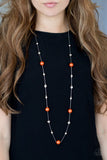 Eloquently Eloquent - Orange Necklace - Paparazzi Accessories Necklace Bedazzle Me Pretty Mobile Fashion Boutique