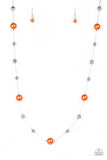 Eloquently Eloquent - Orange Necklace - Paparazzi Accessories Necklace Bedazzle Me Pretty Mobile Fashion Boutique