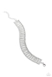 Elusive Elegance - White Bracelet - Paparazzi Accessories Bracelet Bedazzle Me Pretty Mobile Fashion Boutique