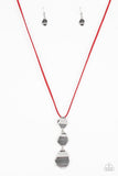 Embrace The Journey - Red Necklace - Paparazzi Accessories Necklace Bedazzle Me Pretty Mobile Fashion Boutique
