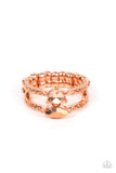 Embraceable Elegance - Copper Ring - Paparazzi Accessories Ring Bedazzle Me Pretty Mobile Fashion Boutique
