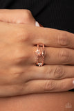 Embraceable Elegance - Copper Ring - Paparazzi Accessories Ring Bedazzle Me Pretty Mobile Fashion Boutique