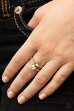 Embraceable Elegance - Yellow Ring - Paparazzi Accessories Ring Bedazzle Me Pretty Mobile Fashion Boutique