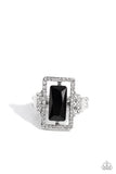 Emerald Elegance - Black Ring - Paparazzi Accessories Ring Bedazzle Me Pretty Mobile Fashion Boutique