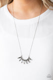 Empirical Elegance - Silver Necklace - Paparazzi Accessories Necklace Bedazzle Me Pretty Mobile Fashion Boutique