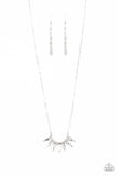 Empirical Elegance - White Necklace - Paparazzi Accessories Necklace Bedazzle Me Pretty Mobile Fashion Boutique