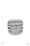 Empirical Sparkle - White Ring - Paparazzi Accessories Ring Bedazzle Me Pretty Mobile Fashion Boutique