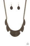 Empress Empire - Brass Necklace - Paparazzi Accessories Necklace Bedazzle Me Pretty Mobile Fashion Boutique