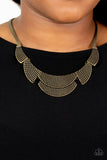 Empress Empire - Brass Necklace - Paparazzi Accessories Necklace Bedazzle Me Pretty Mobile Fashion Boutique