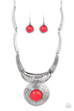 EMPRESS-ive Resume - Red Necklace - Paparazzi Accessories Necklace Bedazzle Me Pretty Mobile Fashion Boutique