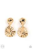 Empress Of The Amazon - Gold Clip-On Earrings - Paparazzi Accessories Clip-On Bedazzle Me Pretty Mobile Fashion Boutique