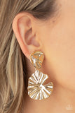 Empress Of The Amazon - Gold Clip-On Earrings - Paparazzi Accessories Clip-On Bedazzle Me Pretty Mobile Fashion Boutique