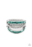 Emulating Edge - Green Ring - Paparazzi Accessories Ring Bedazzle Me Pretty Mobile Fashion Boutique