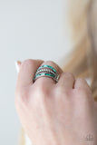 Emulating Edge - Green Ring - Paparazzi Accessories Ring Bedazzle Me Pretty Mobile Fashion Boutique