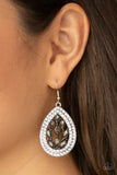 Encased Elegance - Silver Earrings - Paparazzi Accessories Earrings Bedazzle Me Pretty Mobile Fashion Boutique