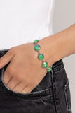 Enchanted Emblems - Green Bracelet - Paparazzi Accessories Bracelet Bedazzle Me Pretty Mobile Fashion Boutique