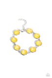 Enchanted Emblems - Yellow Bracelet - Paparazzi Accessories Bracelet Bedazzle Me Pretty Mobile Fashion Boutique