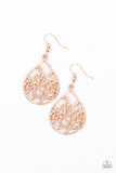 Enchanted Vines - Rose Gold Earrings - Paparazzi Accessories Earrings Bedazzle Me Pretty Mobile Fashion Boutique