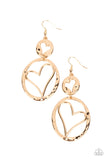 Enchanting Echo - Gold Earrings - Paparazzi Accessories Earrings Bedazzle Me Pretty Mobile Fashion Boutique