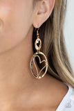 Enchanting Echo - Gold Earrings - Paparazzi Accessories Earrings Bedazzle Me Pretty Mobile Fashion Boutique