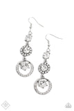 Enchanting Effulgence - White Earrings - Paparazzi Accessories Earrings Bedazzle Me Pretty Mobile Fashion Boutique