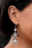 Enchanting Effulgence - White Earrings - Paparazzi Accessories Earrings Bedazzle Me Pretty Mobile Fashion Boutique