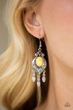 Enchantingly Environmentalist - Yellow Earrings - Paparazzi Accessories Earrings Bedazzle Me Pretty Mobile Fashion Boutique