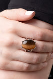 Enchantingly Everglades - Brown Ring - Paparazzi Accessories Ring Bedazzle Me Pretty Mobile Fashion Boutique
