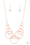 Encircled in Elegance - Copper Necklace - Paparazzi Accessories Necklace Bedazzle Me Pretty Mobile Fashion Boutique