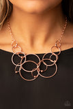 Encircled in Elegance - Copper Necklace - Paparazzi Accessories Necklace Bedazzle Me Pretty Mobile Fashion Boutique